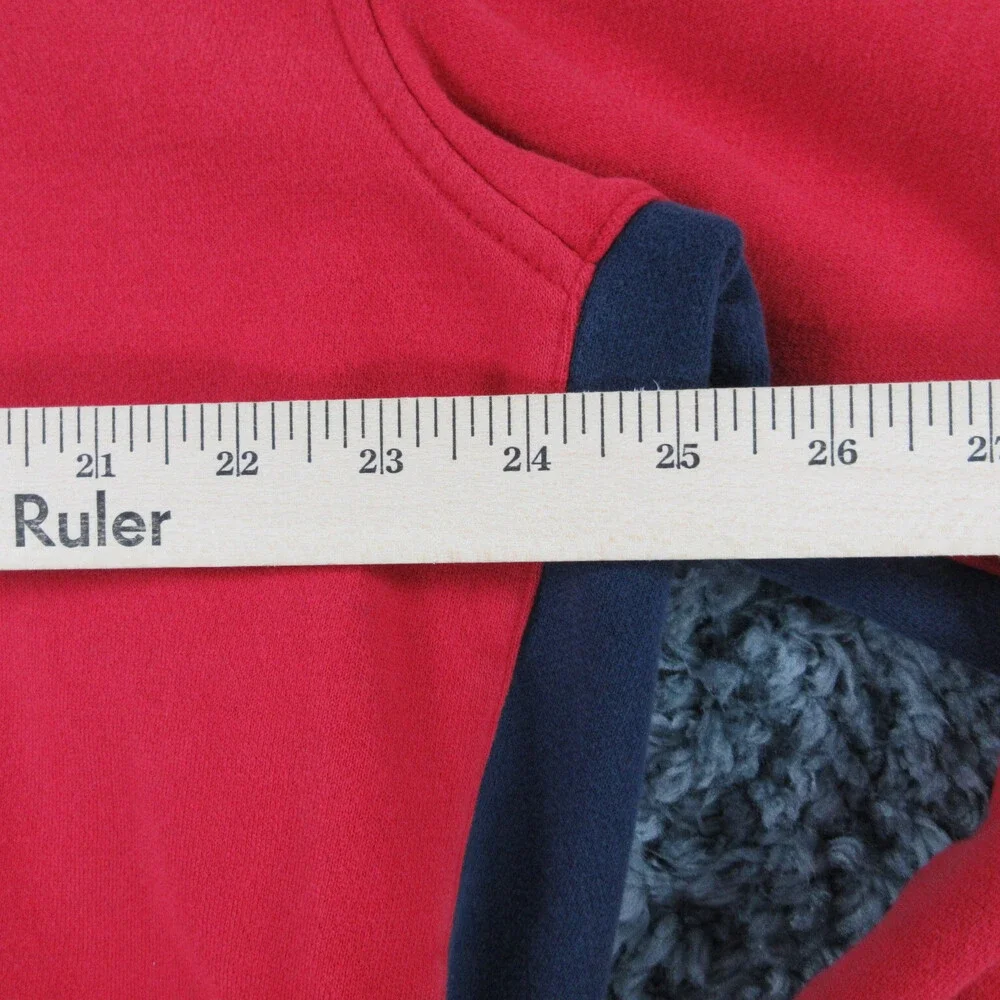 Nike Sweater Mens Large Red Blue Long Sleeve Sweatshirt 1/4 Zip
